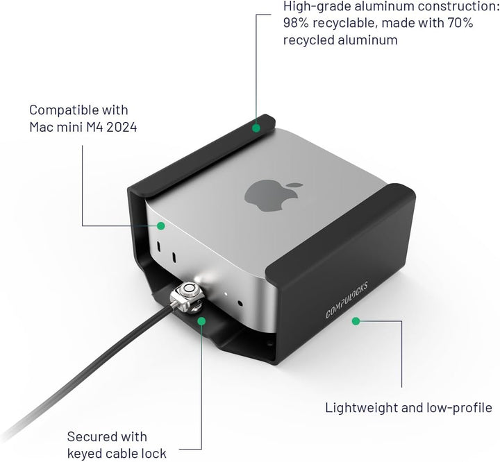 Compulocks MMEN24CL custodia di sicurezza per PC Nero Alluminio 1 pz (MAC MINI M4 2024 SECURE MOUNT