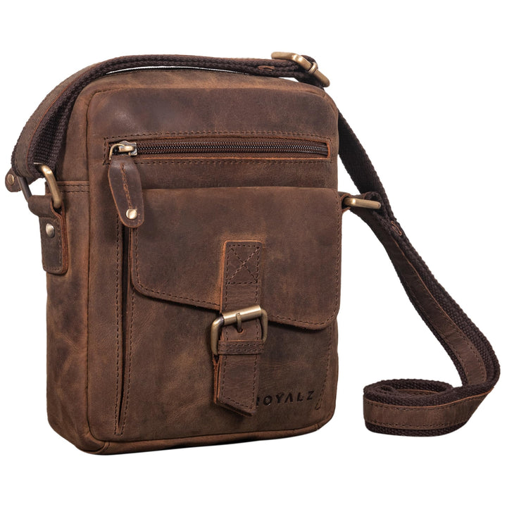 ROYALZ "Knoxville kleine Ledertasche Herren Vintage Männer Umhängetasche Mini Messenger Bag Schulter