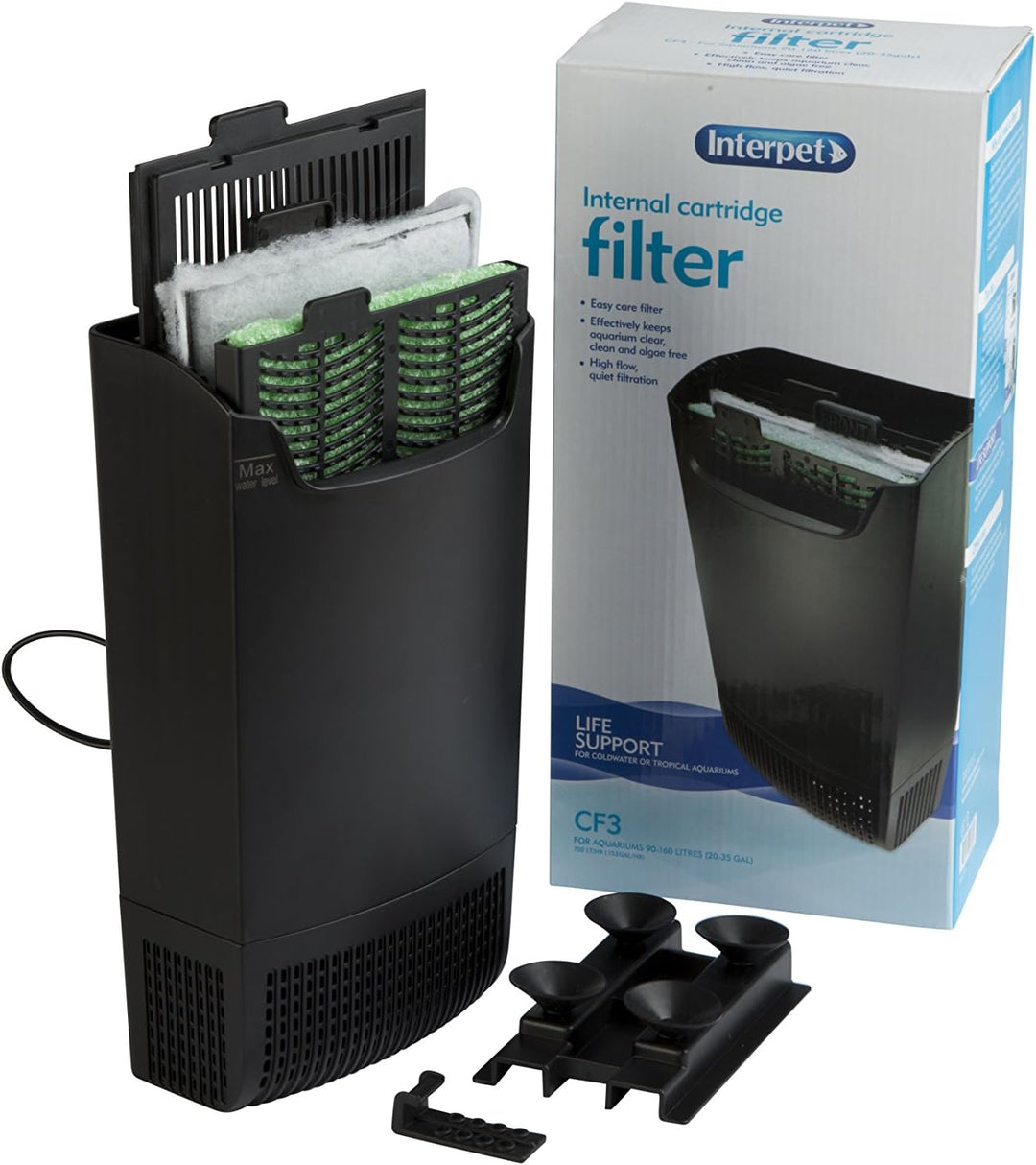 Interpet Interner Aquarium-Kartuschenfilter, CF3, reinigt Wasser, für Kaltwasser- und Tropenaquarien