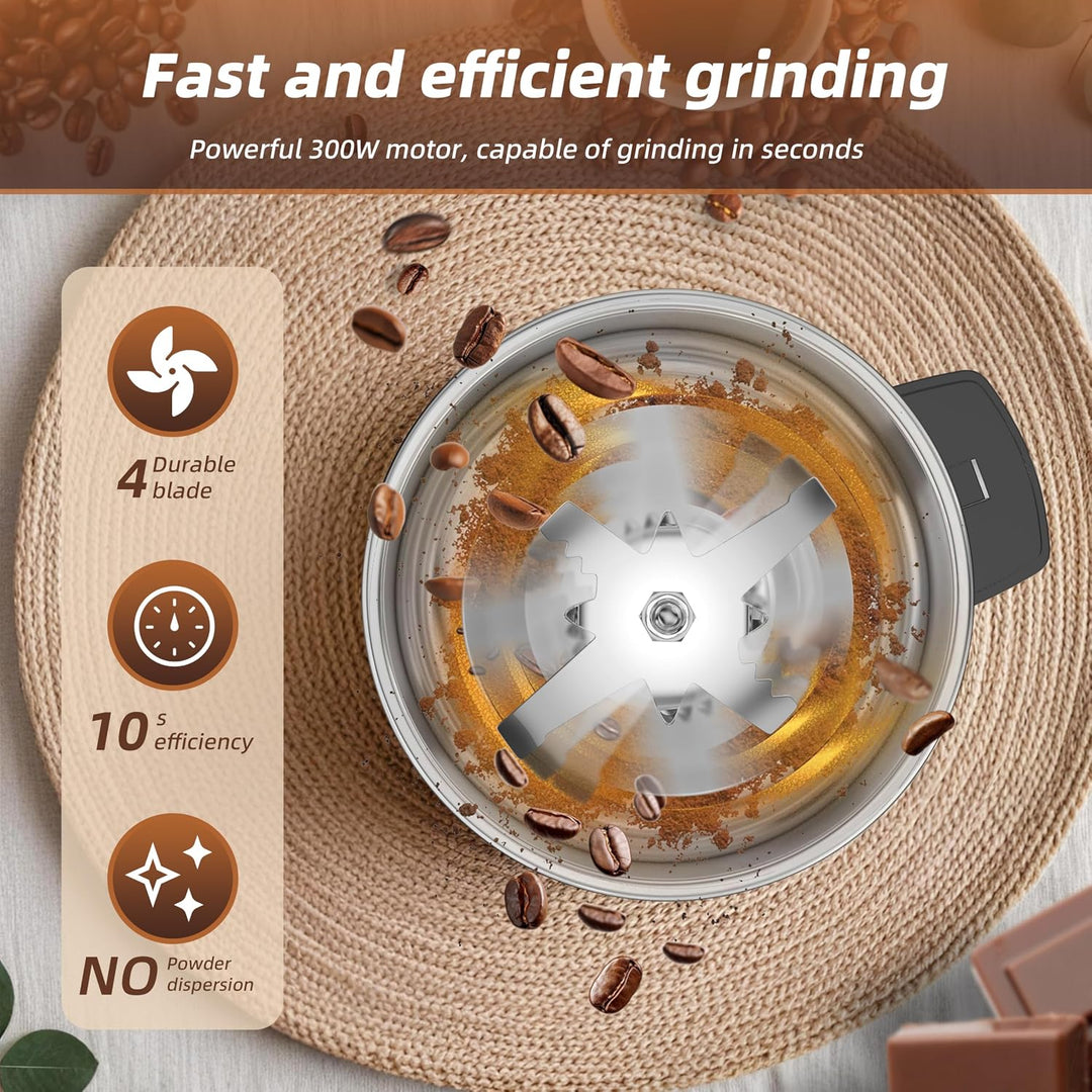 Elektrische Kaffeemühle, 300 W, verstellbares Mahlen, Espresso/Tropfen/Ausgiessen, für Kaffee, Gewür
