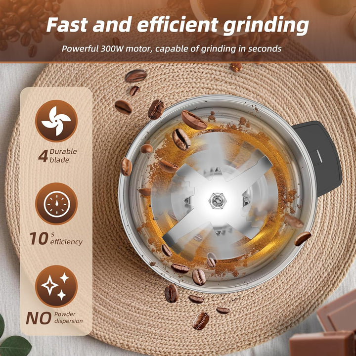 Elektrische Kaffeemühle, 300 W, verstellbares Mahlen, Espresso/Tropfen/Ausgiessen, für Kaffee, Gewür