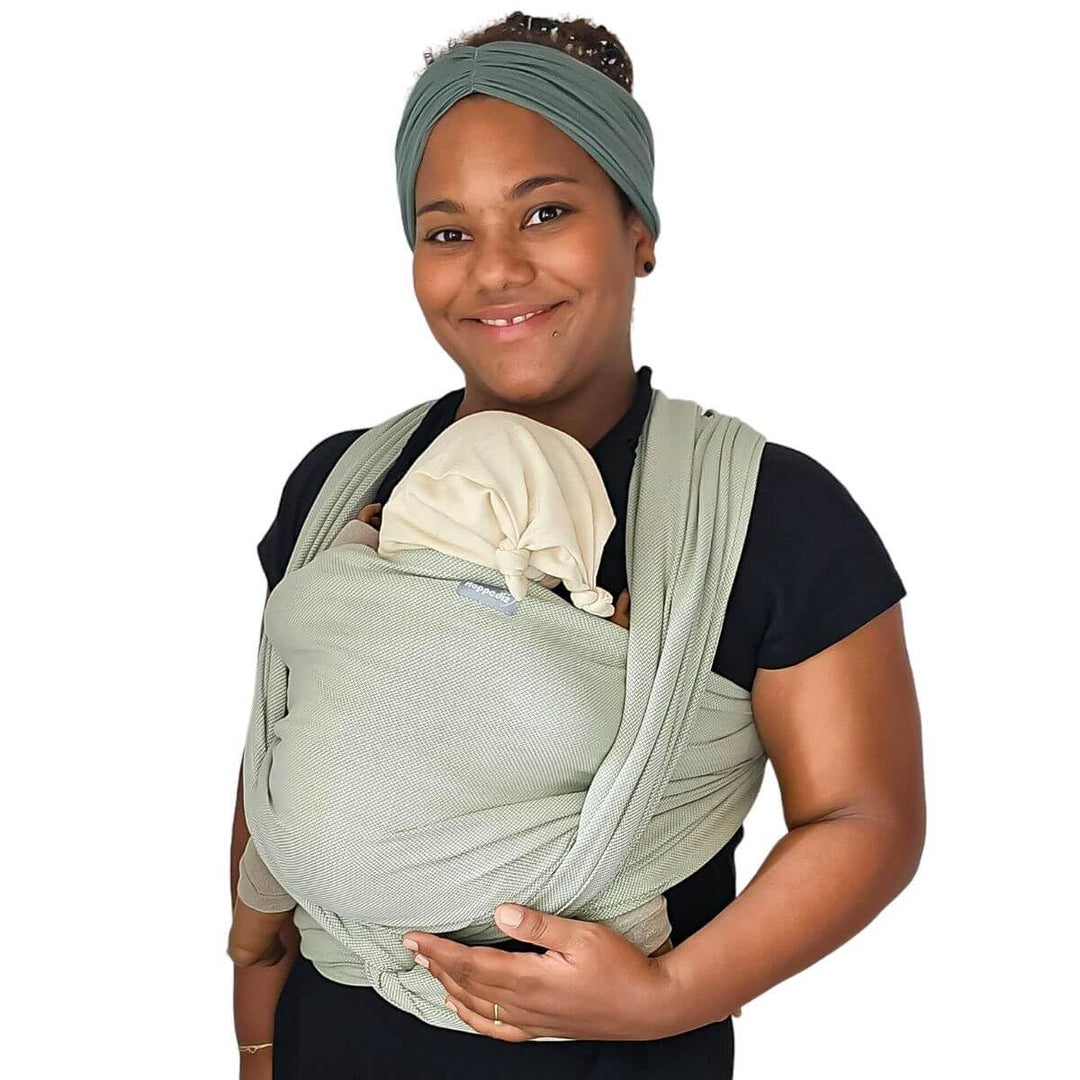 Hoppediz Gewebtes Babytragetuch ab Geburt, Elba 3,70 m | Ergonomisches Tragetuch für Neugeborene und