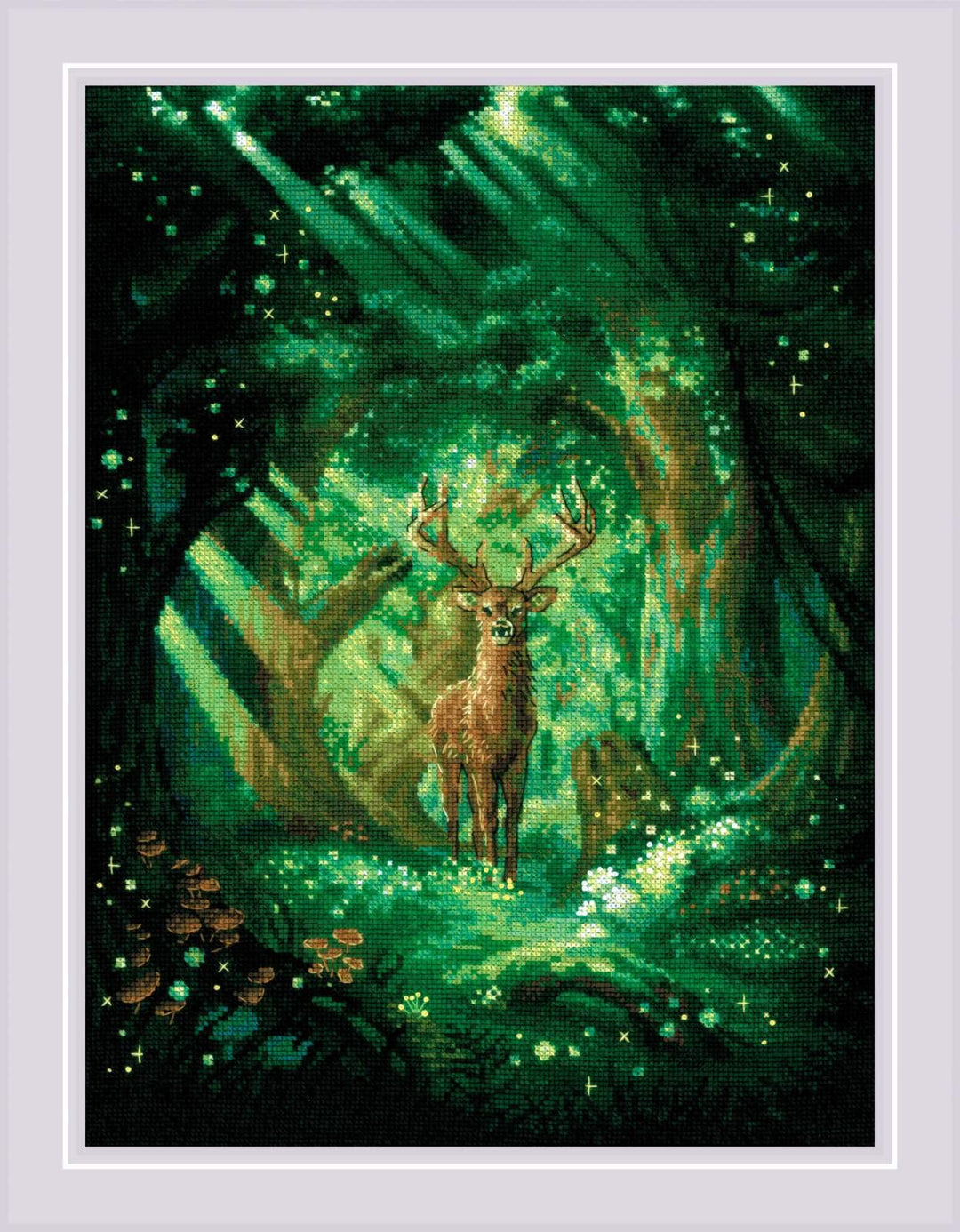 Riolis Kreuzstich Set Waldgeist, Zählmuster, 30x40cm