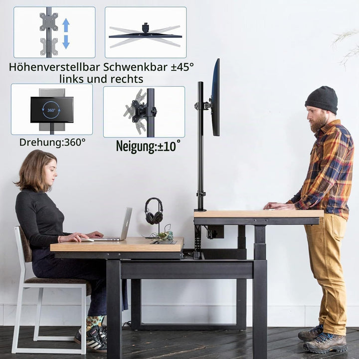 Pholiten Monitor Halterung, extra höhe 800mm Monitorhalterung, vollständig Verstellbarer höher Monit