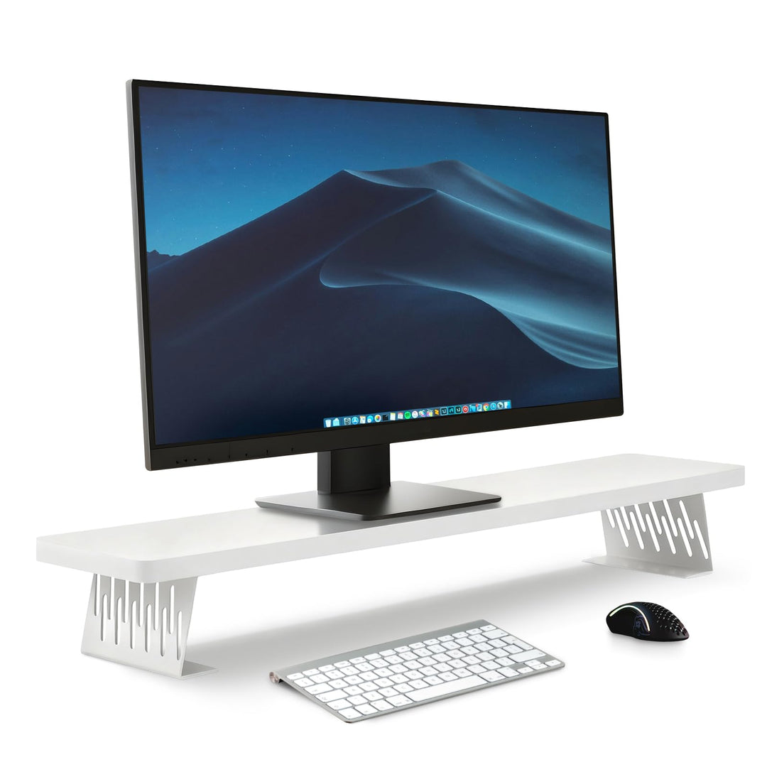 80x23.5cm Bildschirmerhöhung für 2 Monitore, Monitorständer Schreibtisch Holz für Computer, TV, Lapt