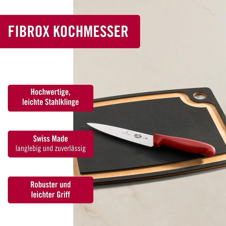 Victorinox Fibrox Kochmesser, Breites Universalmesser für Obst und Gemüse, 15 cm, Gerade Klinge, Sch