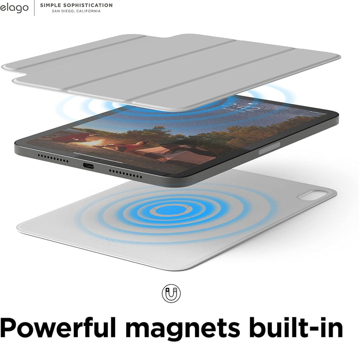 elago Magnetische Folio Hülle Kompatibel mit iPad Mini 8.3 Zoll 6. Generation - Rückwand kann an Met