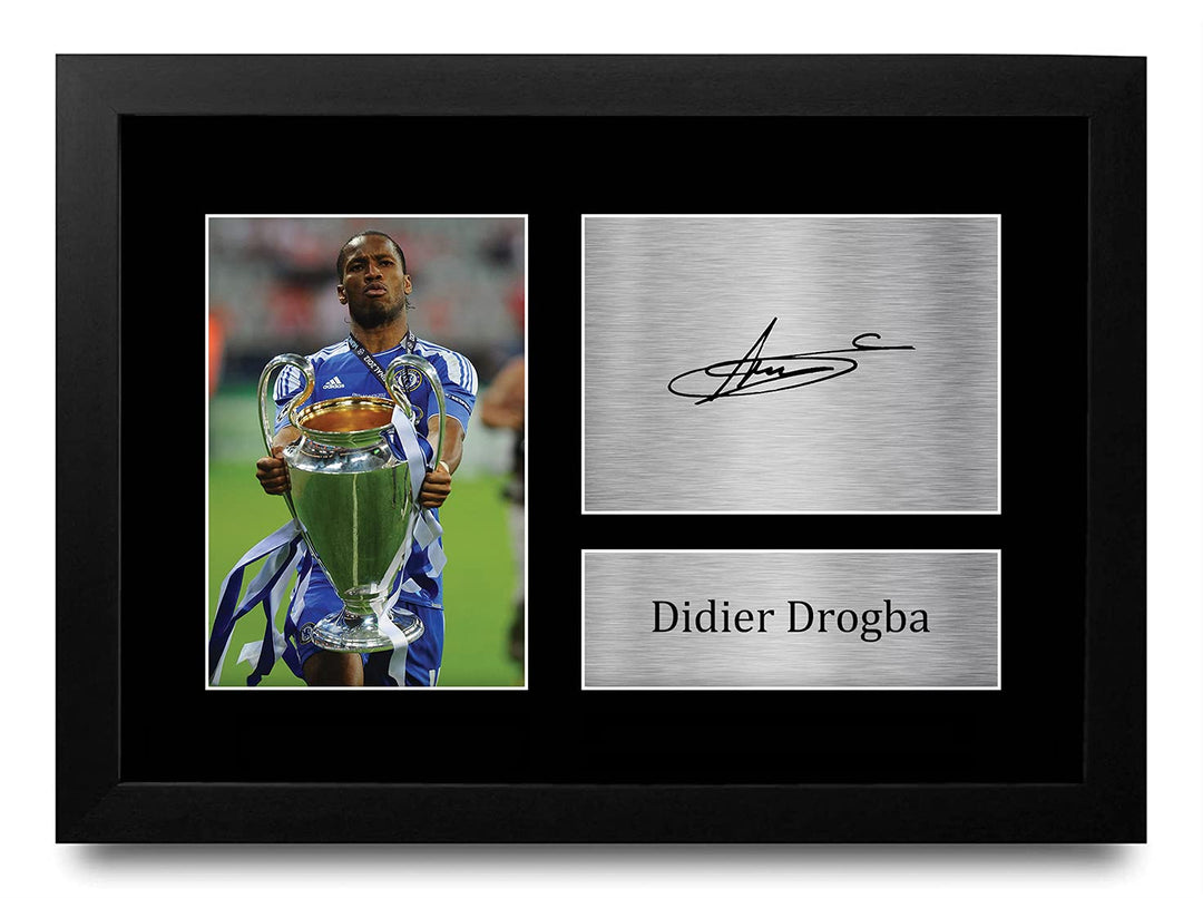 HWC Trading Didier Drogba Geschenk Signed Printed Autogramm Geschenke drucken Foto Memorabilia Bilda