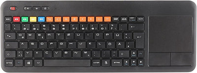 GeneralKeys Smart TV Tastatur: Funk-Tastatur m. Touchpad, für Smart-TVs von Samsung u.v.m., PC, PS3/