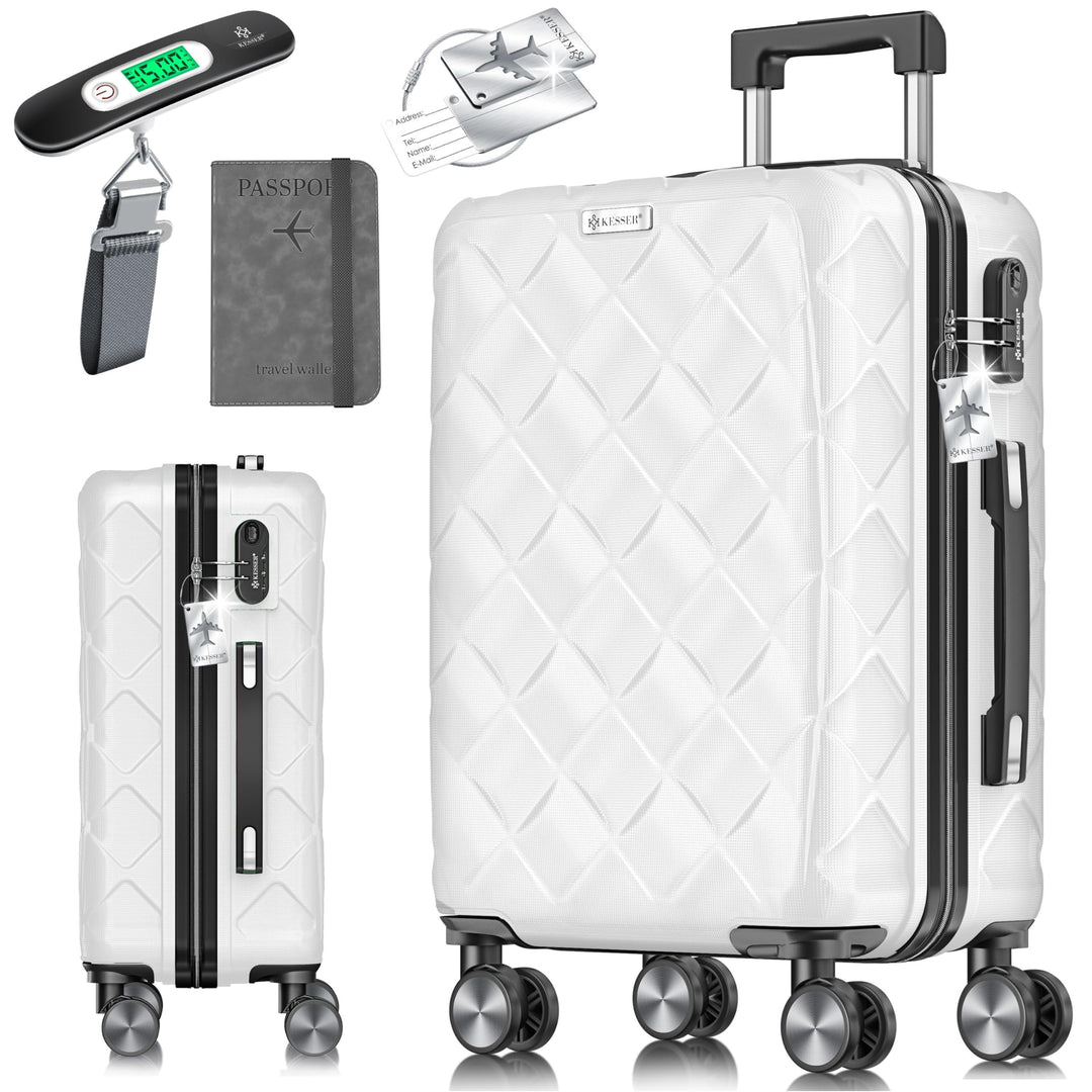KESSER® Reisekoffer 55L Koffer Handgepäck ABS Hartschalenkoffer mit Zahlenschloss, Kofferwaage & Rei