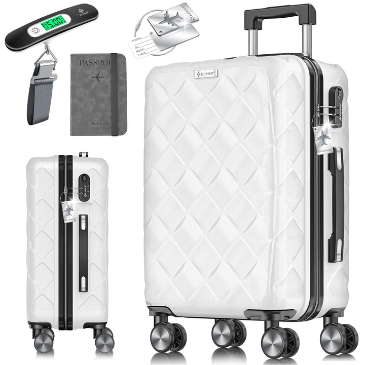 KESSER® Reisekoffer 55L Koffer Handgepäck ABS Hartschalenkoffer mit Zahlenschloss, Kofferwaage & Rei