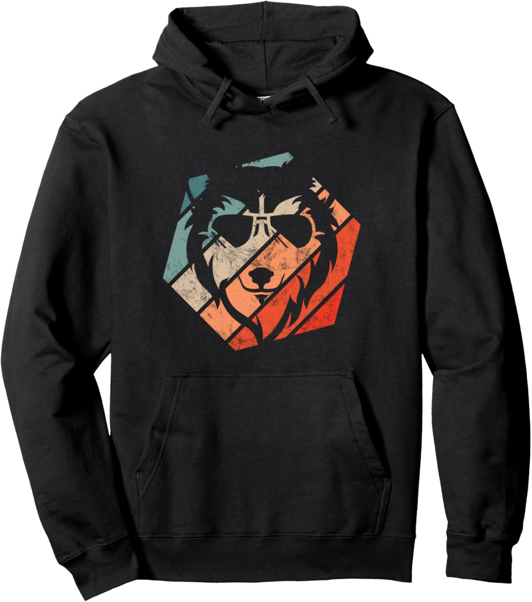 Wolf Retro Style Vintage Pullover Hoodie