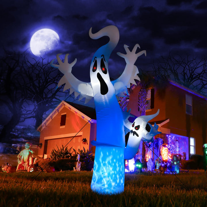 Moxled Halloween Aufblasbar Deko Outdoor, 2,4M Halloween Terrible Geist Aufblasbare Ghosts Dekoratio