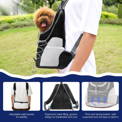 Pawaboo Haustier Rucksack Hund Tragetasche für Kleine Mittelgrosse Hunde und Katzen, Atmungsaktiv un