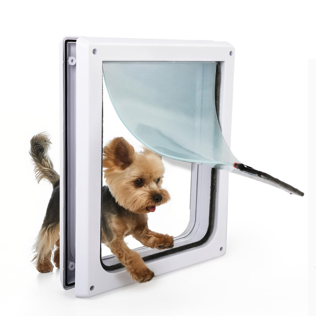 PAWISE 2-Wege-Hundeklappe, Verriegelbare Hunde und Katzenklappe mit sicherer Metallabdeckung & Flexi