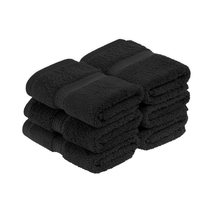 SUPERIOR Handtuch-Set, ägyptische Baumwolle, 33 x 33 cm, Schwarz, 6-teilig 6PC Face Schwarz, 6PC Fac