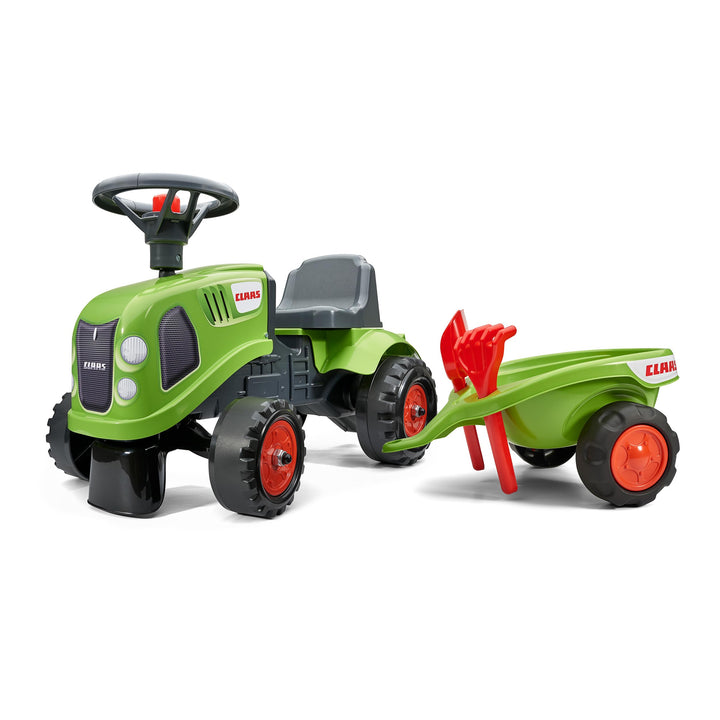 Falk - Traktor Claas mit Anhänger – ab 12 Monaten Schaufel und Rechen inklusive – 2 Personalisierung