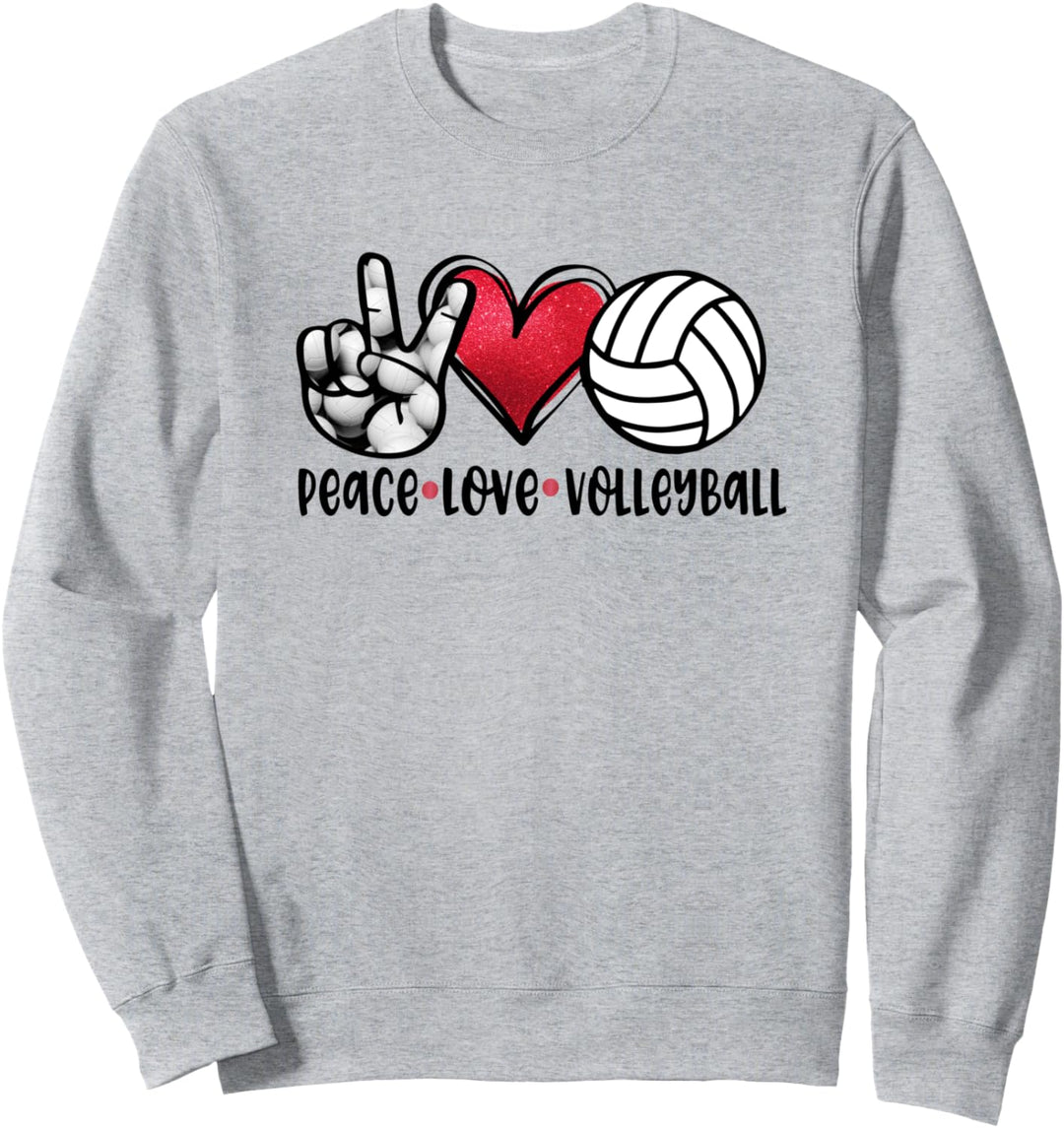 Peace Love Volleyball Sports Team Player Spiel Sweatshirt