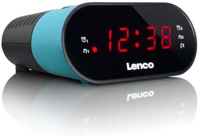 Lenco CR-07 Blau - UKW-Radiowecker - Radiowecker - 2 Weckzeiten - Doppelter Alarm - Sleep Timer - Sn