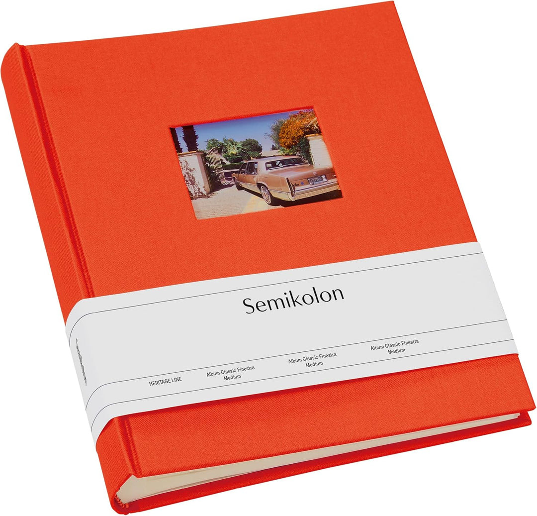 Semikolon 364710 Foto-Album Medium Finestra - 21,6x25,5 cm - 80 Seiten cremefarben, für 160 Fotos -