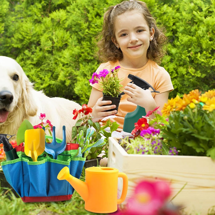 Qunkun Gartenwerkzeug für Kinder, 23 Stück Gartengeräte Set, Kinder Gartengeräte Spielwerkzeuge, Gar