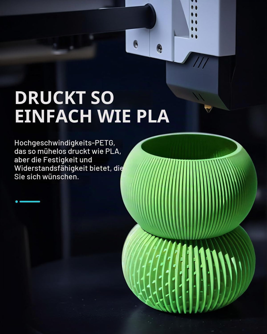 SUNLU Rapid PETG 3D Filament 1.75 mm 1KG, Hohe Geschwindigkeit 30–600mm/s 3D Drucker Filament, Massg