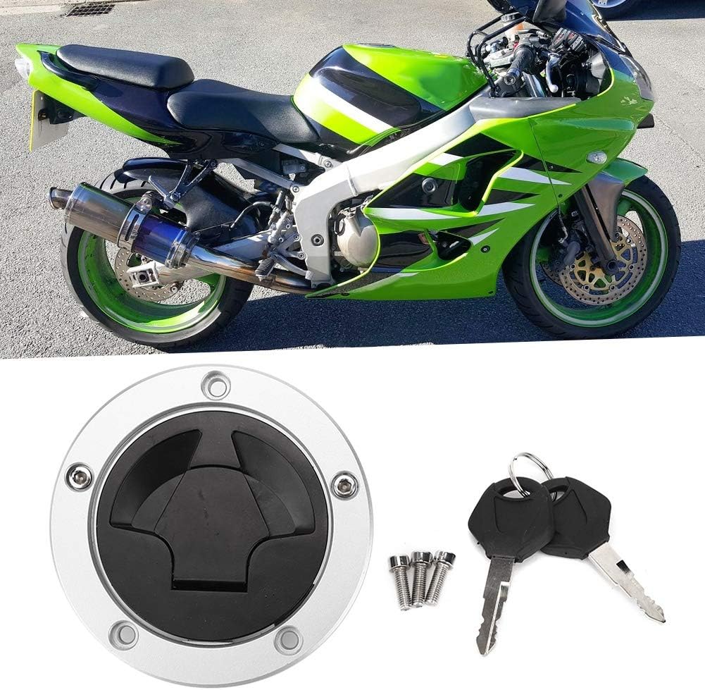 Motorrad Tankdeckel Gas, Motorrad-Tankdeckelschloss mit Passform für Kawasaki Ninja ZX-6R / ZX-10R /