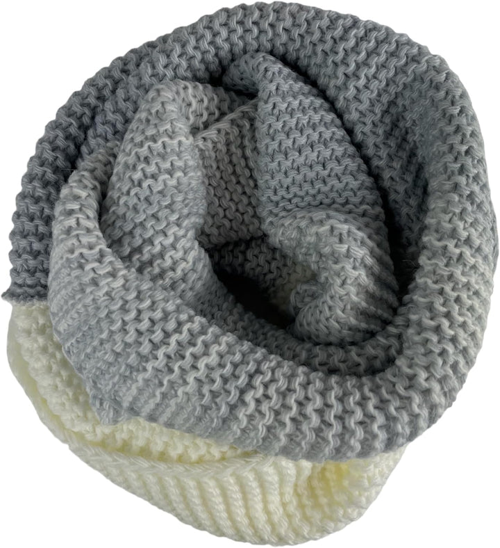 kennydoo Mütze &amp; Schal Set achti I 2 teilig I Damen Kombi - Beanie mit grossem Bommel und Loop I kus