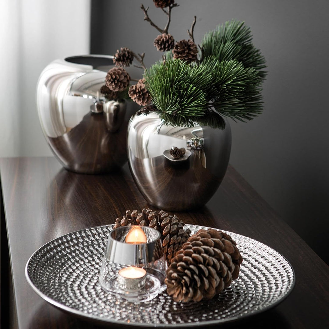 Fink LOSONE Vase, Glas, Silber, 20 x 20 x 20 cm 20 x 20 x 20 cm Silber, 20 x 20 x 20 cm Silber