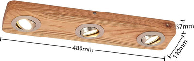 Lindby LED Deckenlampe 'Mikari' (Modern) aus Holz u.a. für Wohnzimmer & Esszimmer (3 flammig,) - Dec