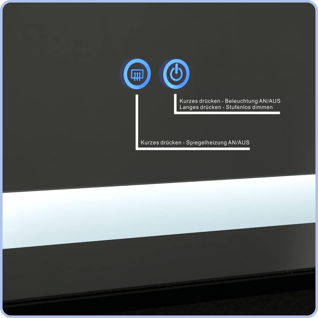 AQUABATOS BORAS-Serie Badspiegel mit indirekte LED Beleuchtung 50x70 cm Badezimmerspiegel für Gäste