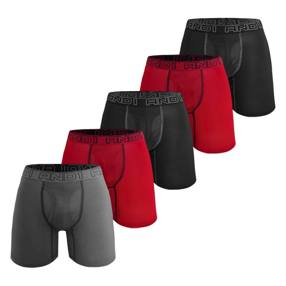 AND1 Sport Boxershorts 5er Pack Unterwäsche Herren Unterhosen Männer Retroshorts Boxer Brief Sportun