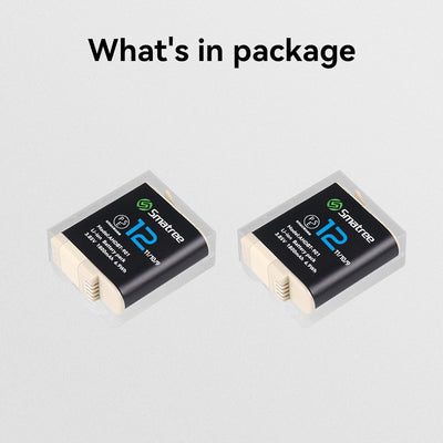 Smatree 1800mAh Li-Ionen-Ersatzakku 2-Pack kompatibel für GoPro Hero 12, GoPro Hero 11, GoPro Hero 1