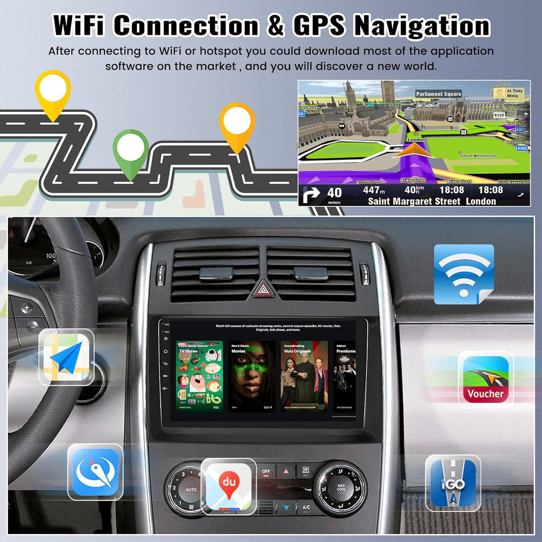 CAMECHO [DSP Audio] 8 Core 4+64G Android 13 Autoradio für Mercedes Benz Sprinter W639 W906 AB Klasse