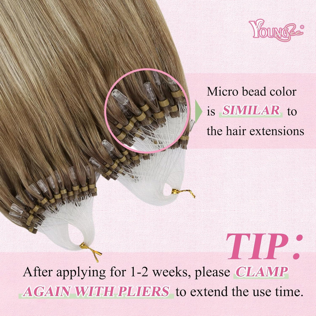 YoungSee Microring Extensions Echthaar 1g Ombre 45cm Microring Loop Extensions Microring Extensions