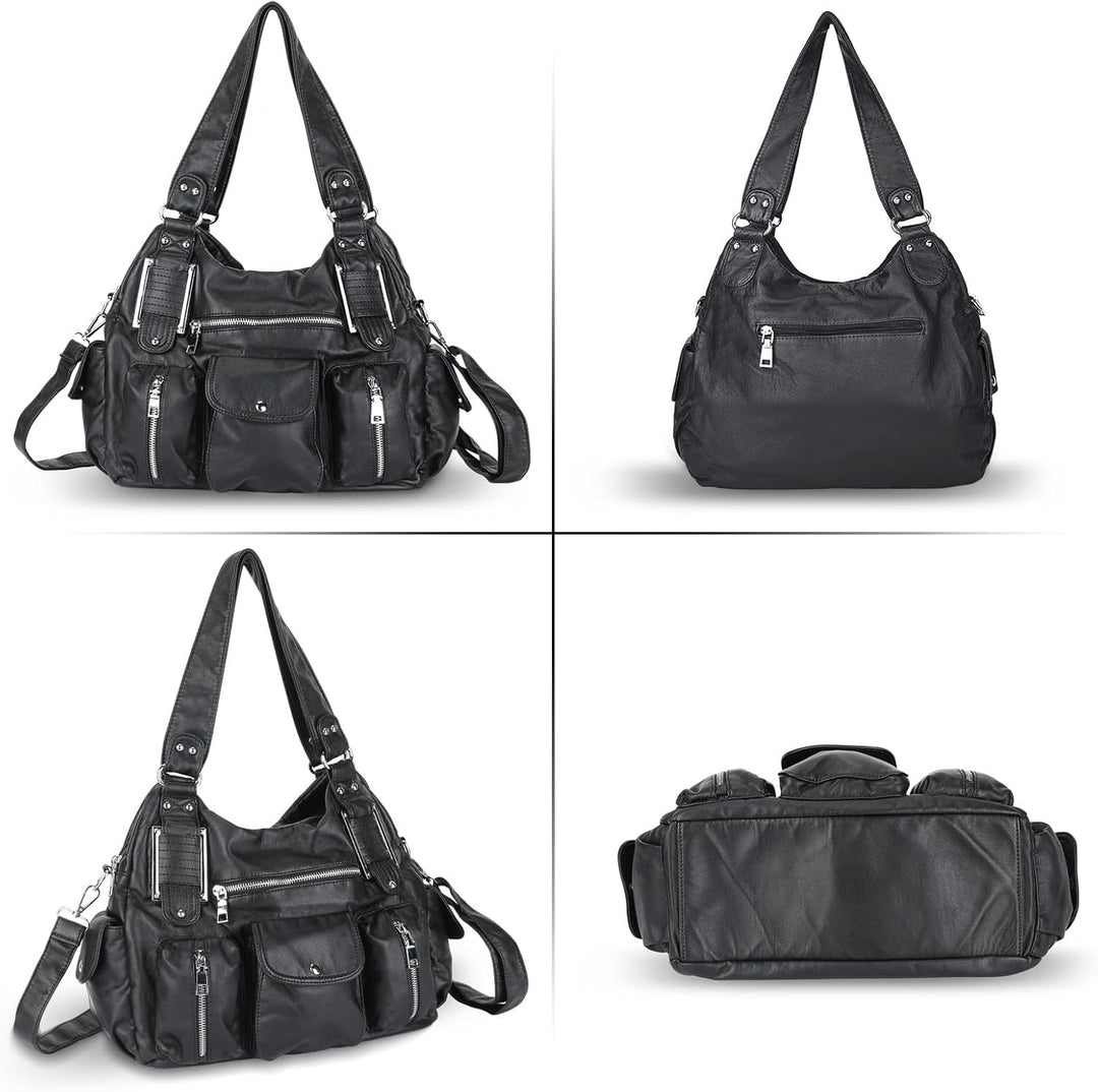 Damen Handtasche Grosse Schultertasche PU Leder Henkeltasche Frauen Weiches Hobo Tasche Umhängetasch