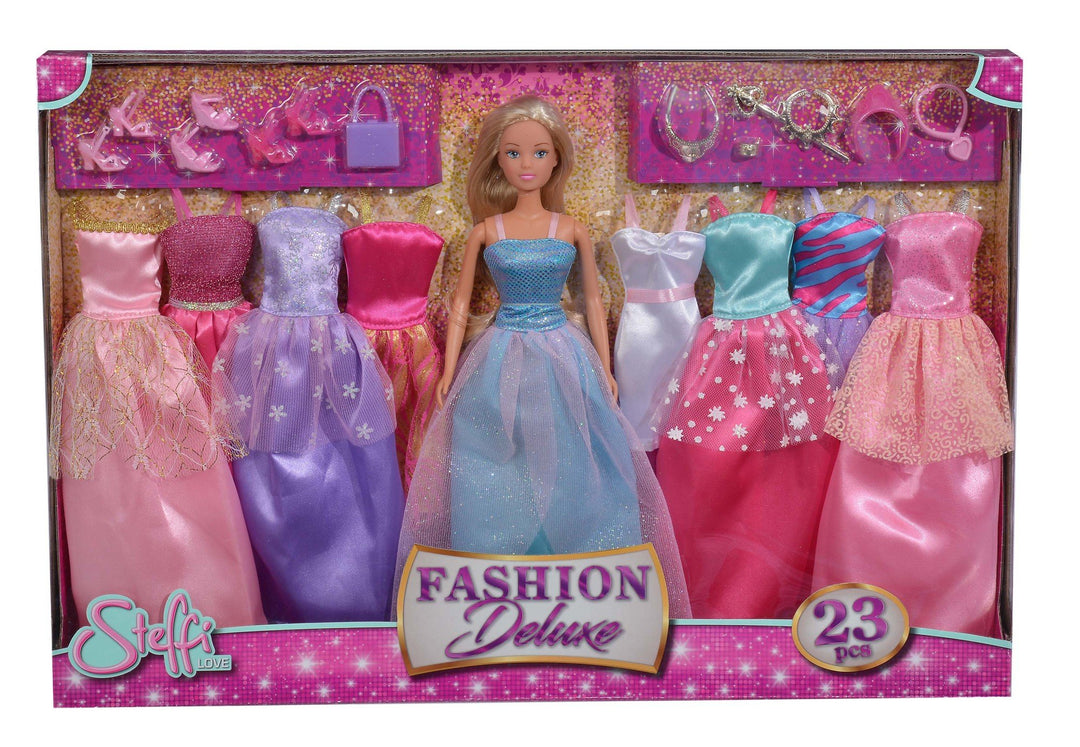 Simba 105733092 - Steffi Love Fashion Deluxe, Spielpuppe im Abendkleid, mit acht zusätzlichen Kleide