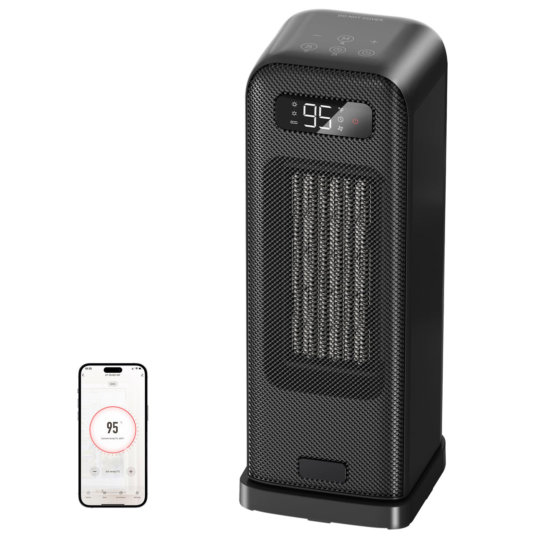 Energiesparender Heizlüfter, 1500W Tragbare Keramik Heizlüfter Leise, 12-Std-Timer Heizlüfter mit 70