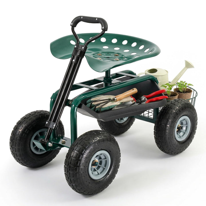 Sekey Gartenrollsitz mit Griff & Ø 25,5cm Reifen - Fahrbarer Rollsitz für Gartenarbeit bis 180kg - 3