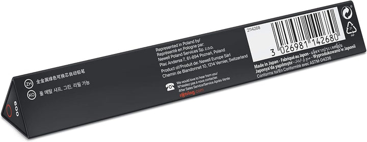 rOtring 600 Druckbleistift | 0,5 mm | Grün | Ergonomisches Vollmetallgehäuse Grün 0.5 mm, Grün 0.5 m