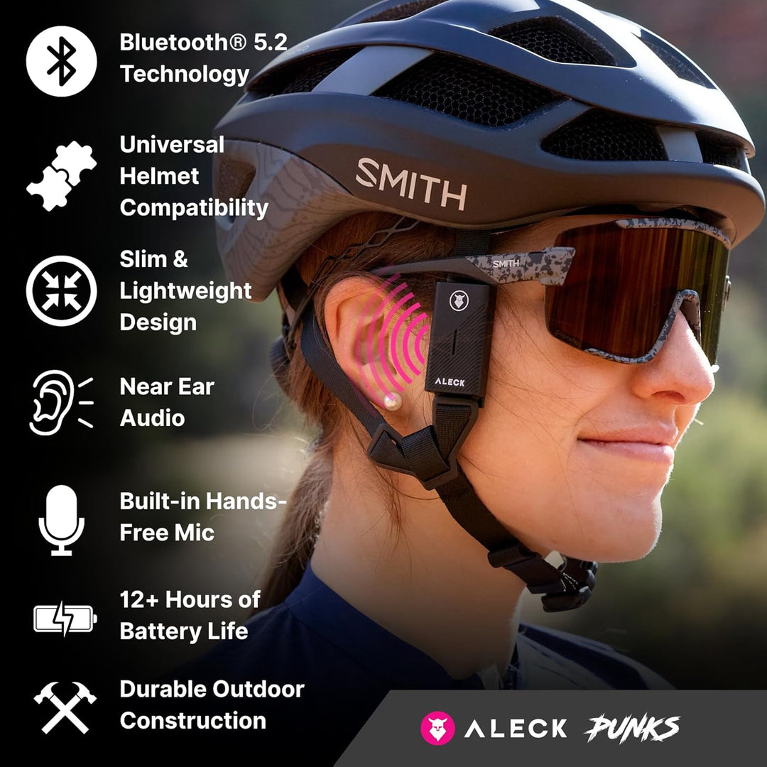 Aleck Punks Kabellose Bluetooth-Fahrradhelm-Lautsprecher – Premium-Open-Ear-Audio, Freisprechfunktio