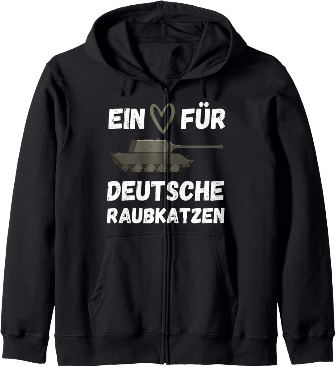 Ein Herz Für Deutsche Raubkatzen Panzer Panzer-Liebe Deutsch Kapuzenjacke