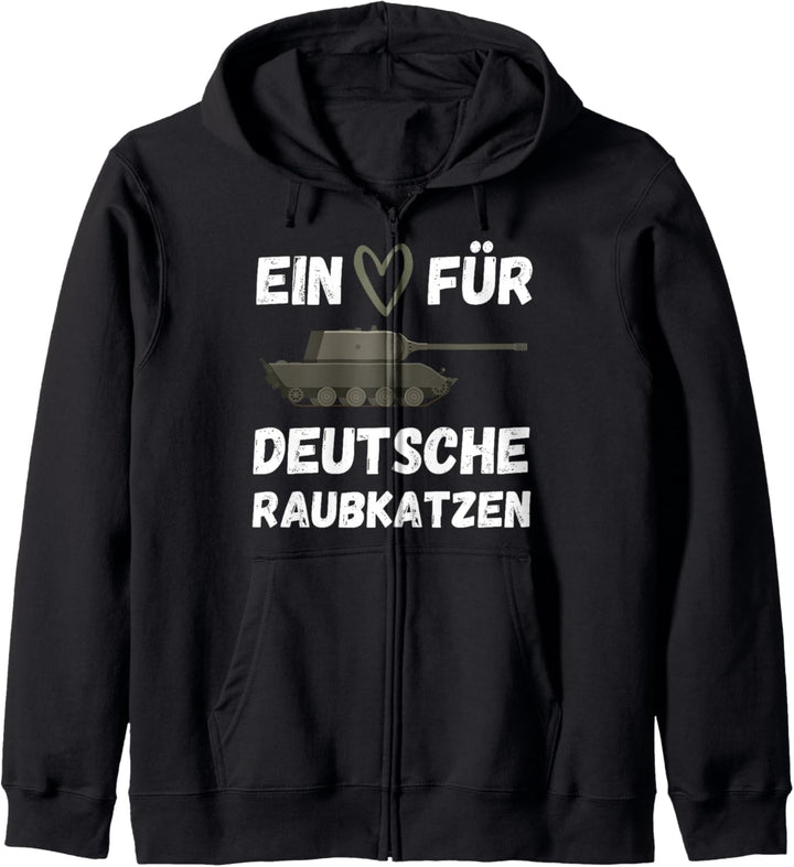 Ein Herz Für Deutsche Raubkatzen Panzer Panzer-Liebe Deutsch Kapuzenjacke