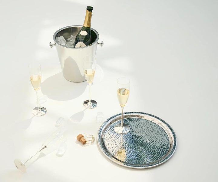 EDZARD Flaschenkühler Valencia (Ø 22 cm) aus Edelstahl - Champagner Kühler, Sektkühler doppelwandig