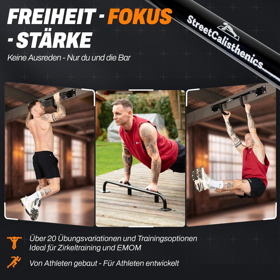 DuoBar Klimmzugstange [Wandmontage Abnehmbar] Calisthenics Equipment Homegym für Zuhause Pull Up Bar