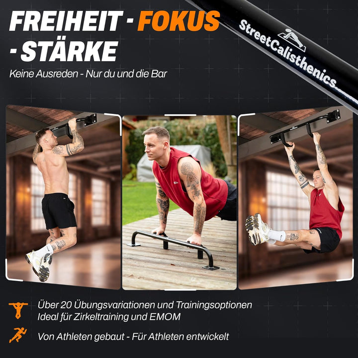 DuoBar Klimmzugstange [Wandmontage Abnehmbar] Calisthenics Equipment Homegym für Zuhause Pull Up Bar