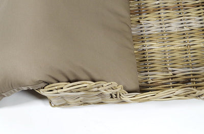 Kobolo Hundekorb Hundesofa aus stabilem Rattan geflochten inkl. Kissen 81x62x21 cm