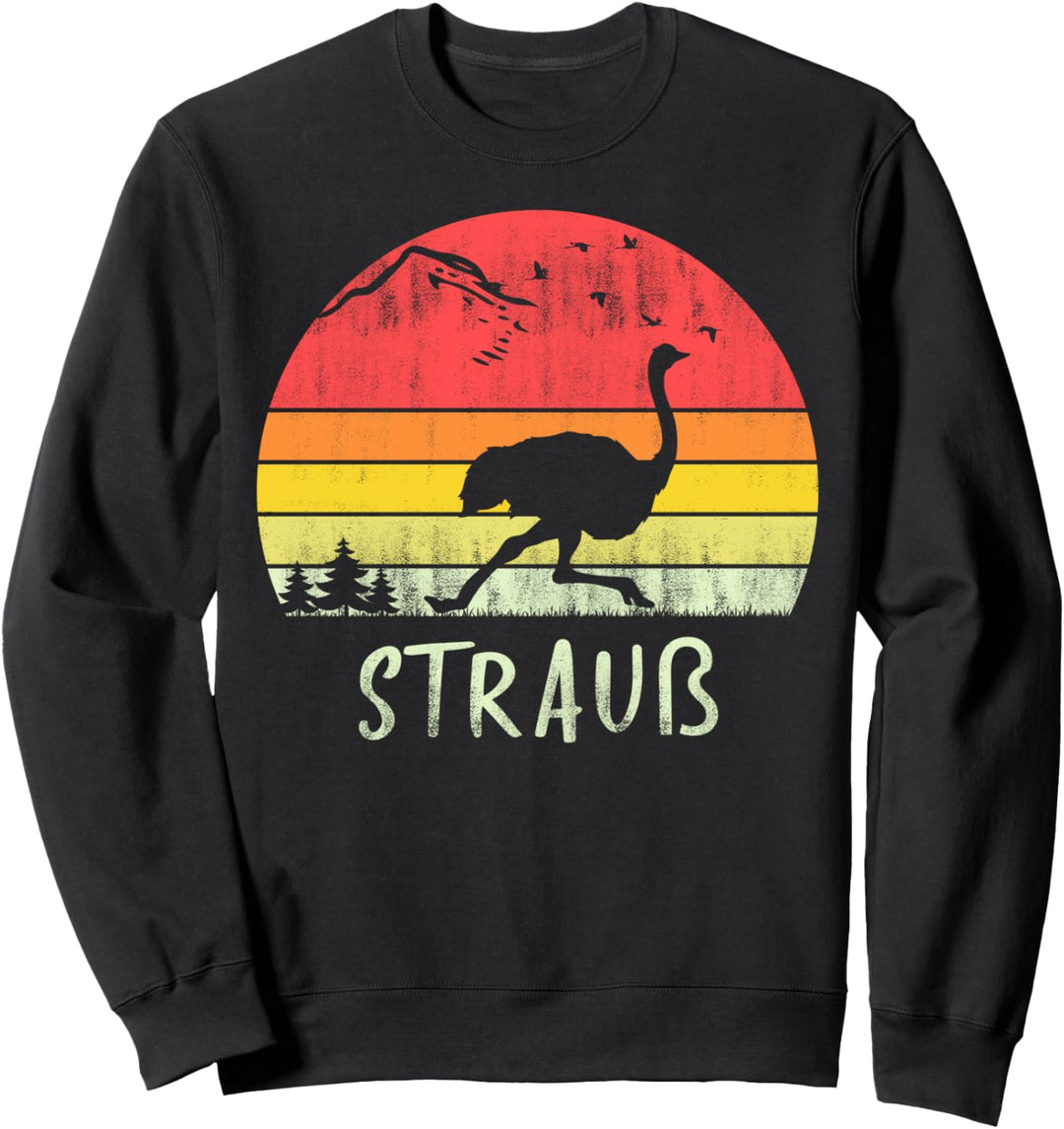 Retro Vintage Strauss Silhouette Vogel 70s 80s Sweatshirt