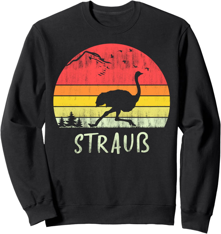 Retro Vintage Strauss Silhouette Vogel 70s 80s Sweatshirt