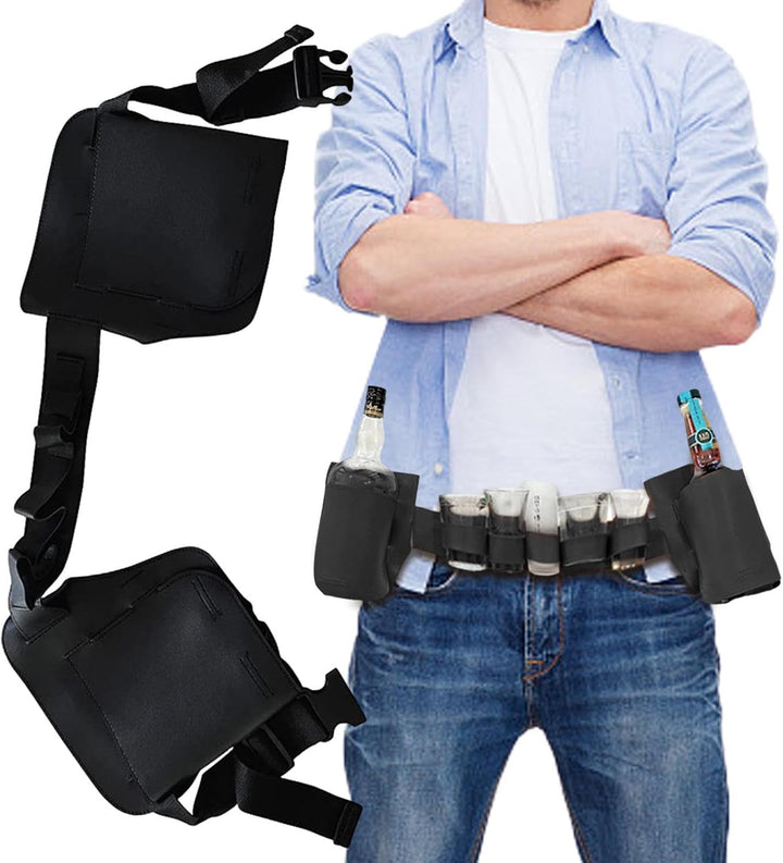 Bierdosenhalter Gürtel | Bierhalter Gürtel mit verstellbarem Hüftgurt | Bierholster, Bierflaschen-Fa